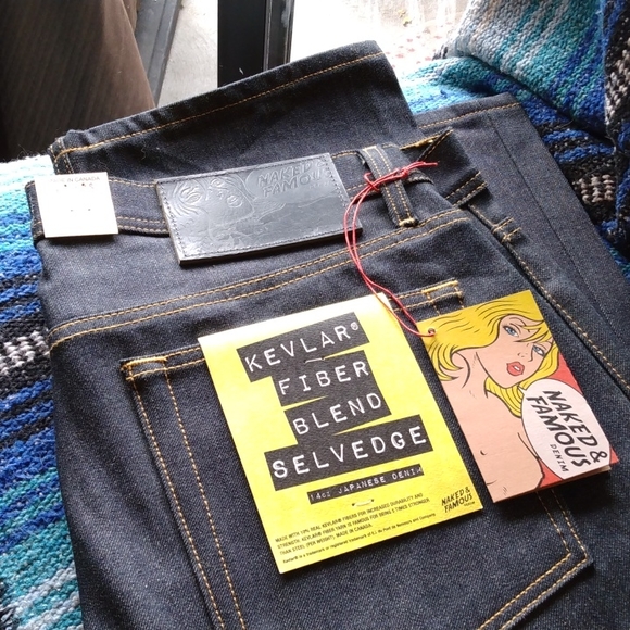 14oz.,JAPANESE DENIM,,38.w.mid rise tapered leg. - Picture 3 of 5